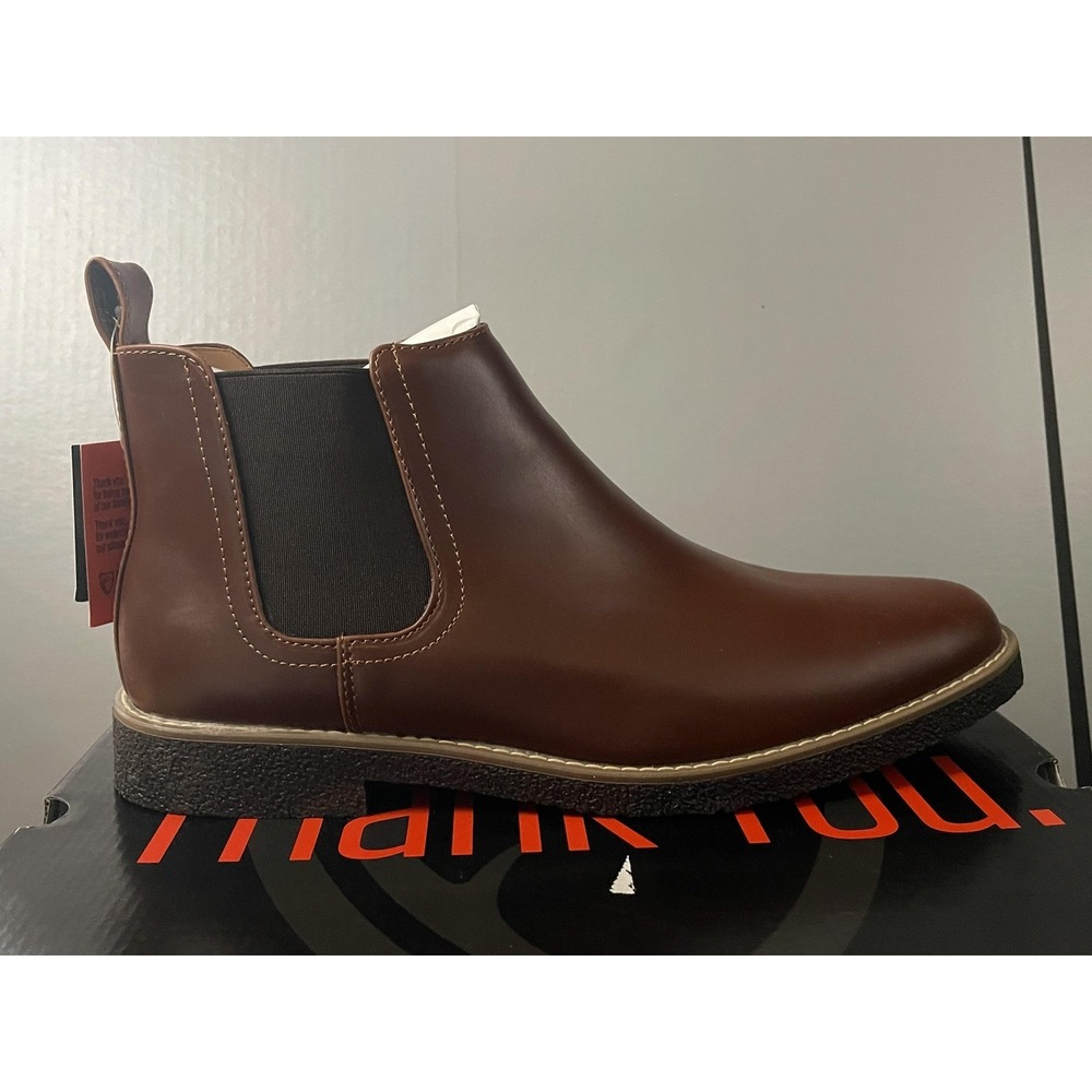 Deer Stags Rockland Chelsea Boots Mens Size 12 Brown Memory Foam Ankle Pull On